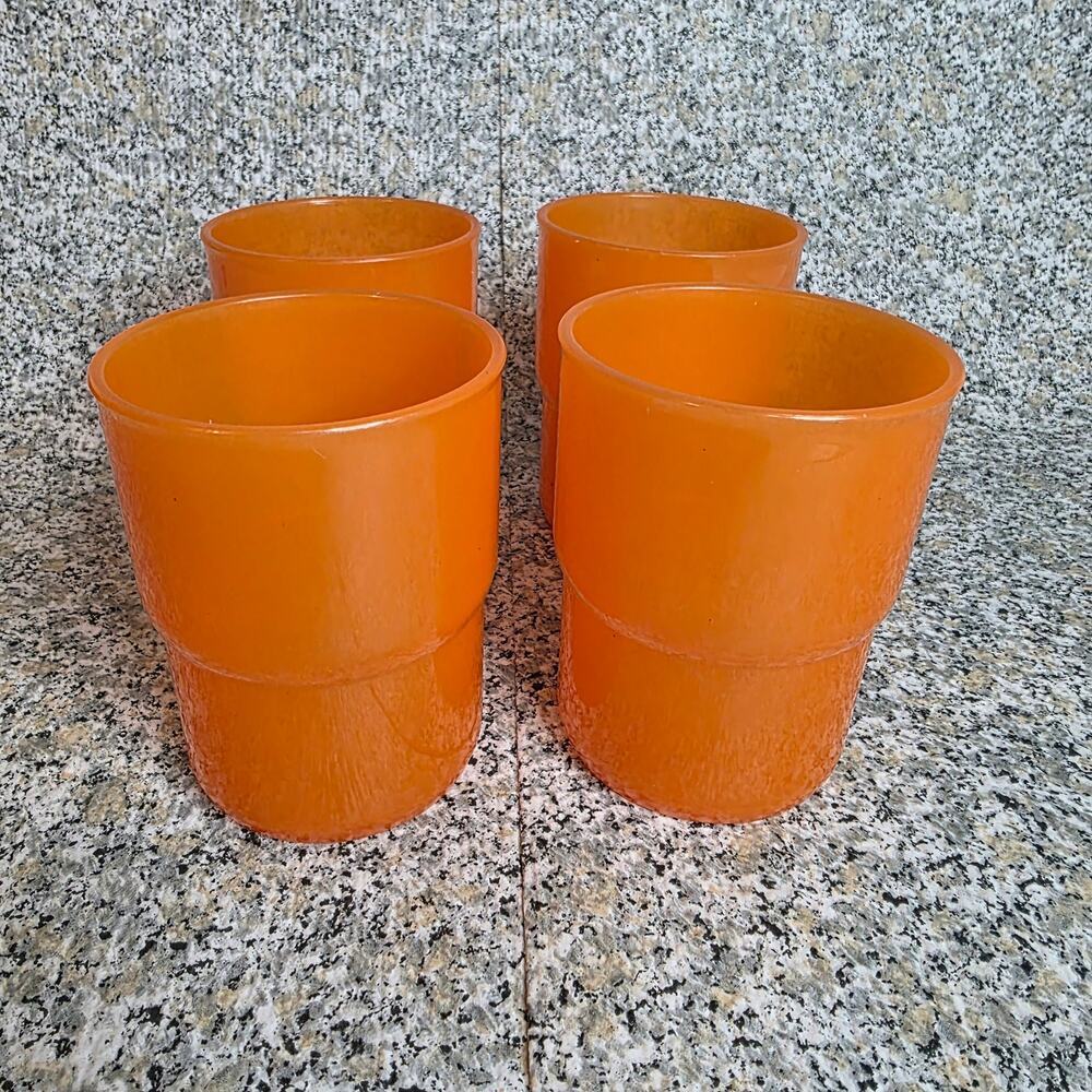 Tupperware Juice Cups Orange 225ml Tabletop Stacking Tumbler